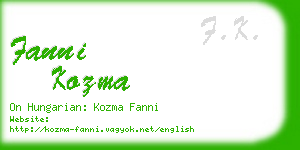 fanni kozma business card
